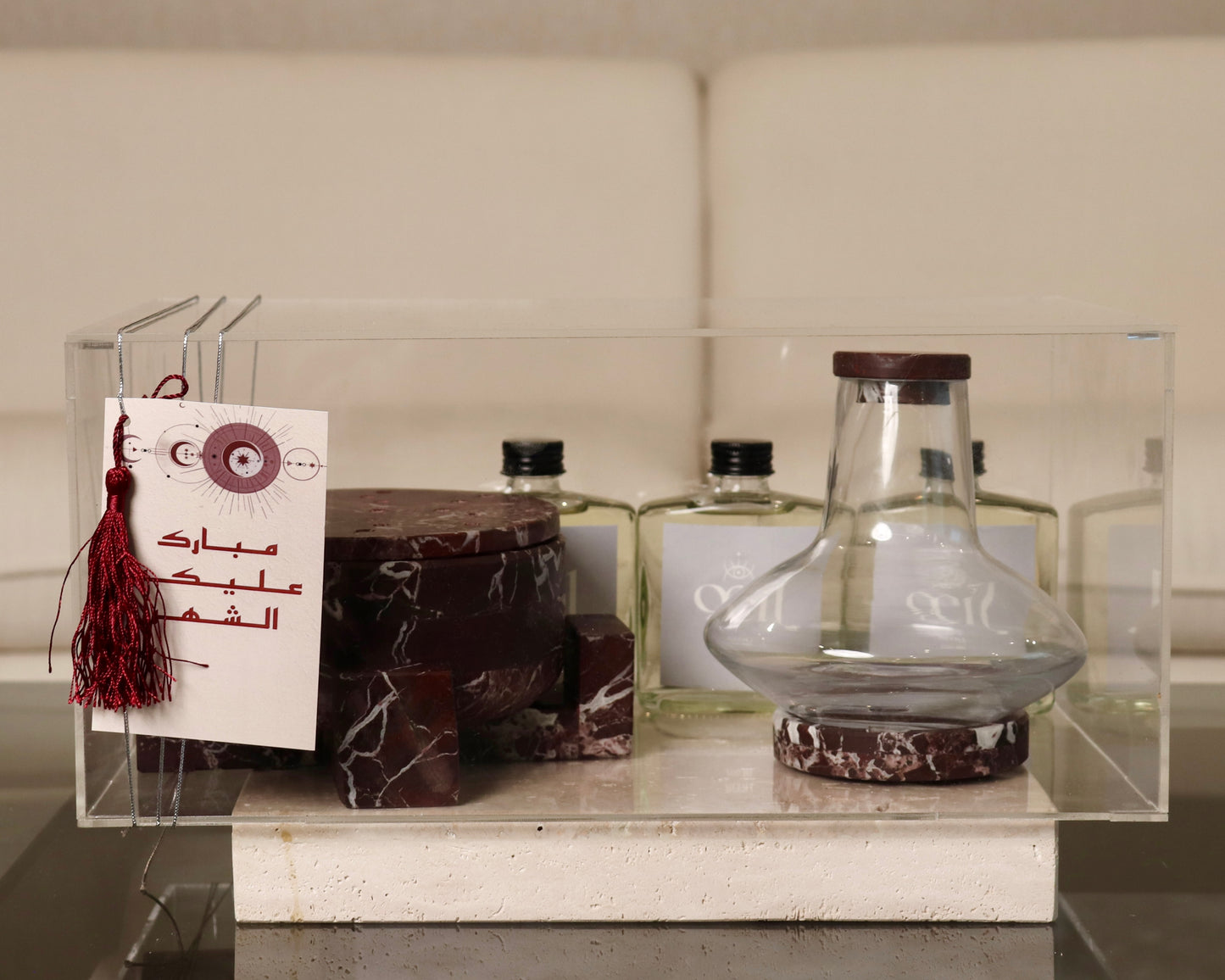 Marble mubkhar+diffuser box