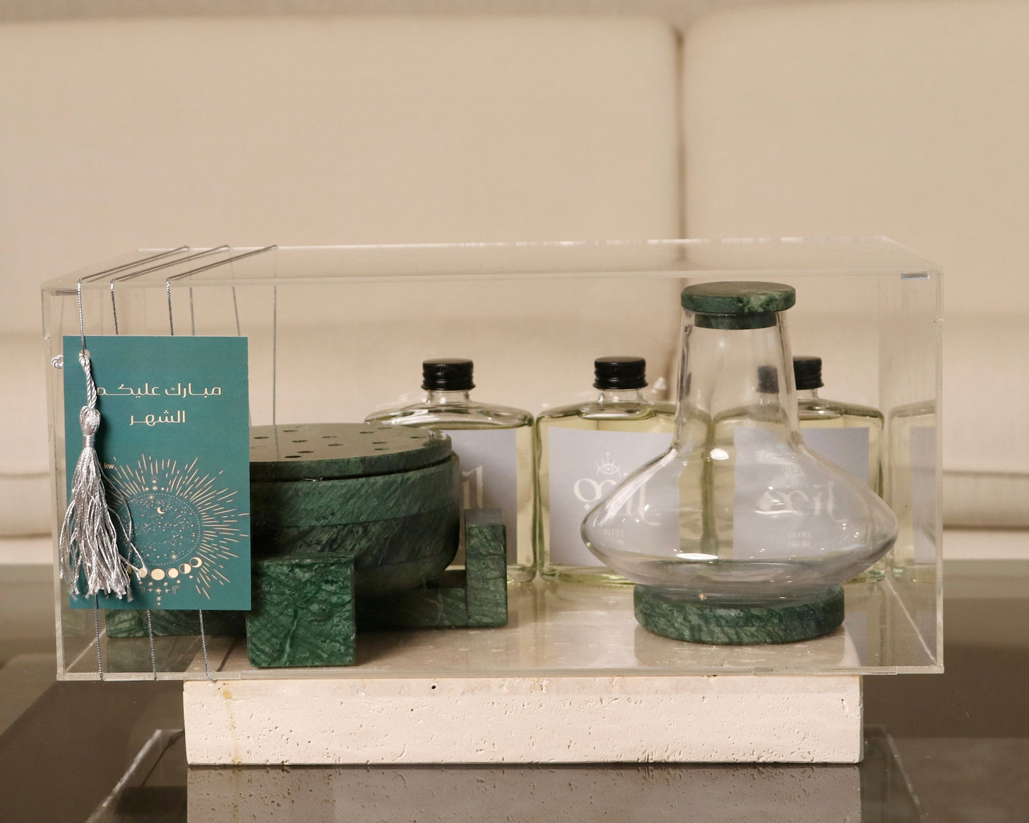 Marble mubkhar+diffuser box