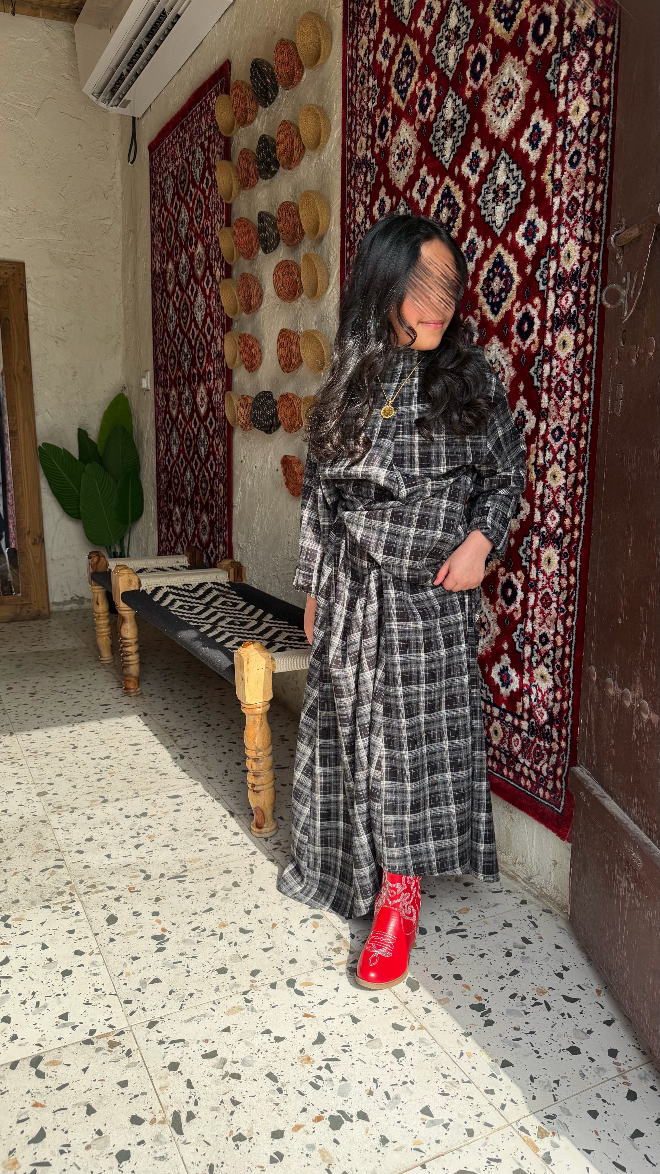 Checkered kaftan