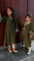 Green velvet kaftan