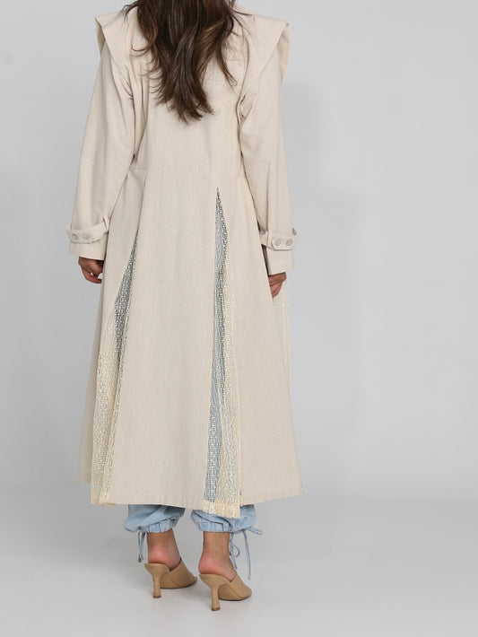 Mesh linen trench coat